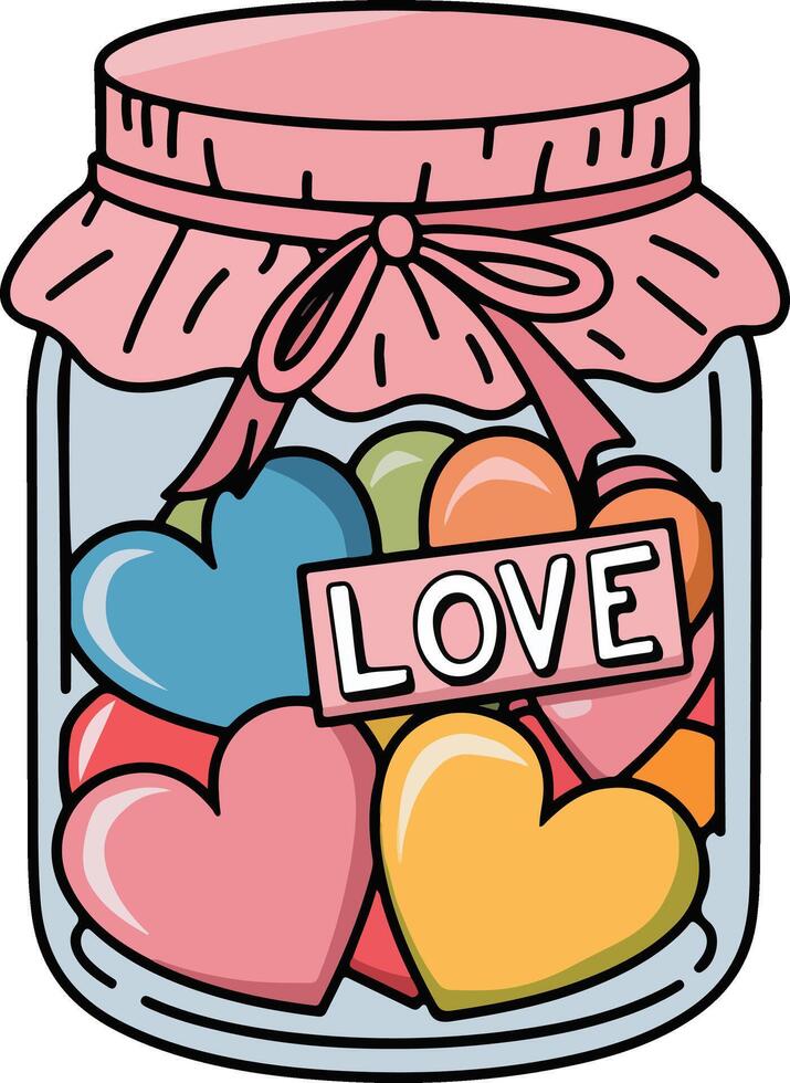Love Icon Sweet Fruit Preserve in glass jar vector