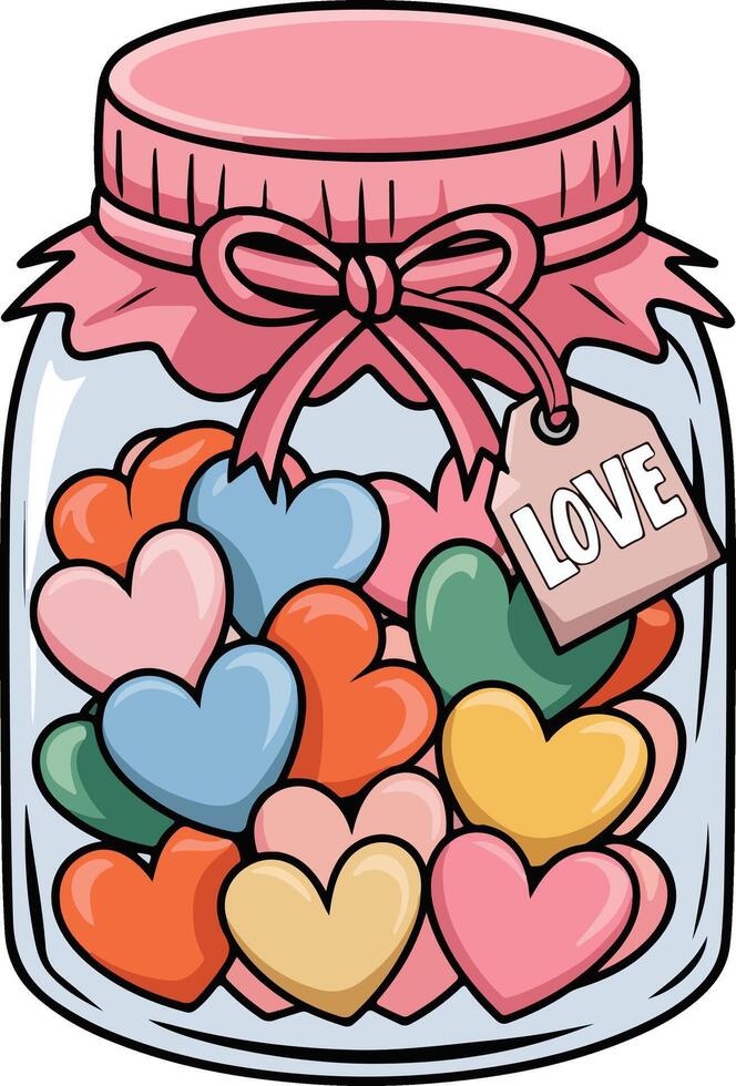 Healthy Organic Fruit Glass Jar love icon in jar vector