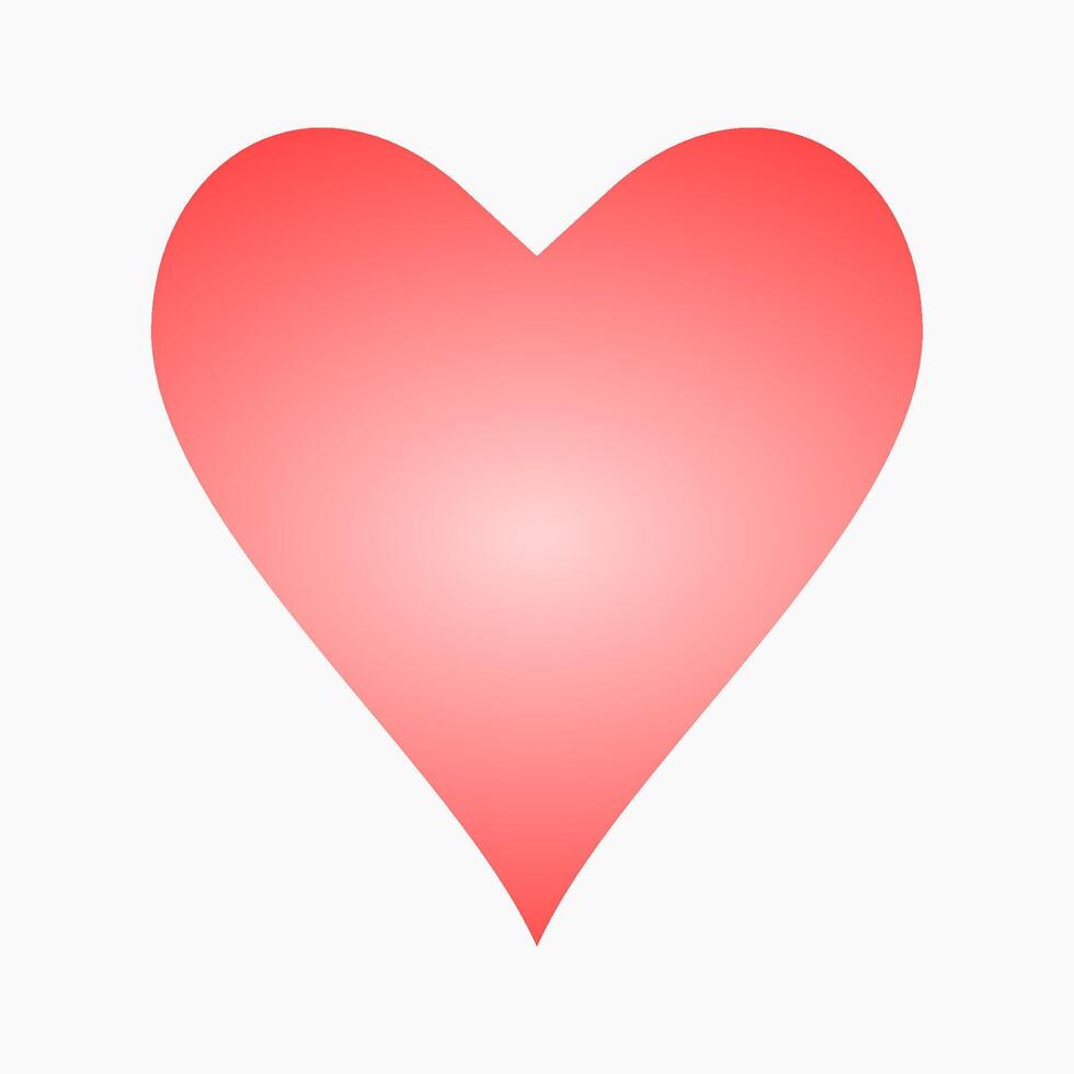 Red Gradient Heart Shape Symbolizing Love and Affection on White Background vector