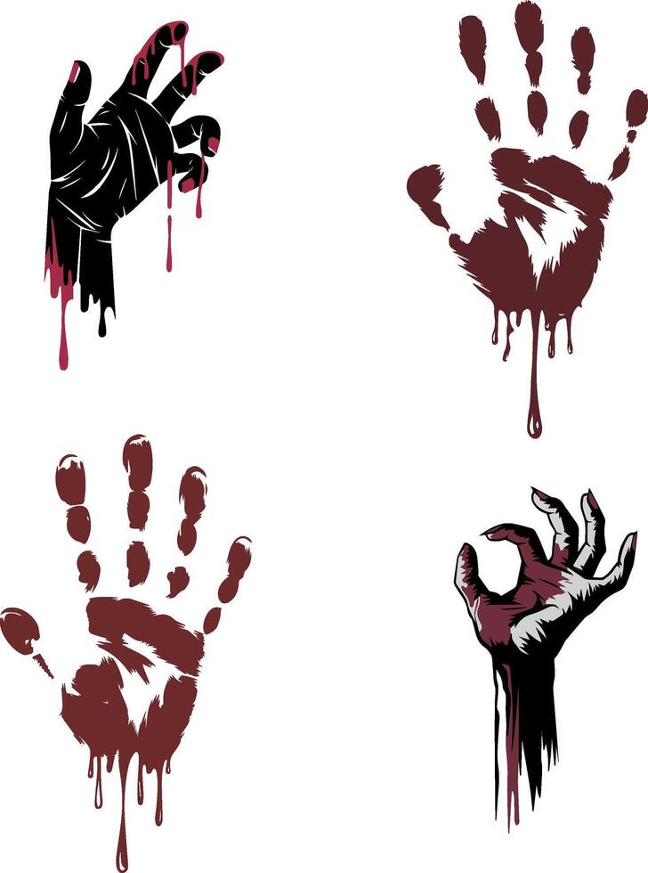 bloody scary hands vector