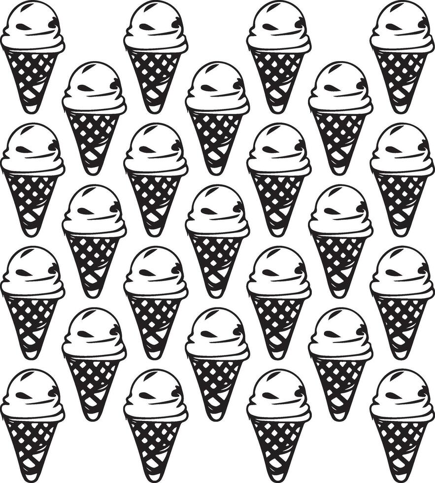 cup ice cream, cone ice cream line art vector