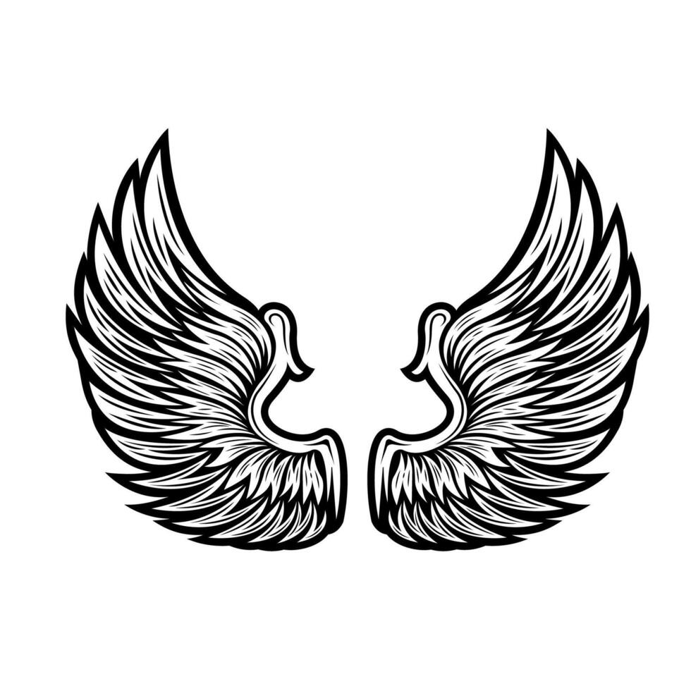 Angels Wings silhouette design. vector