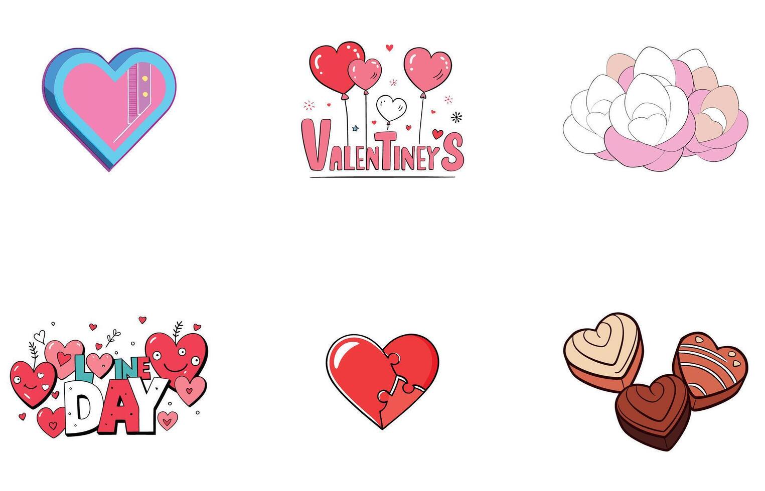 Vibrant Valentine Bundle - A Colorful Collection Icons vector