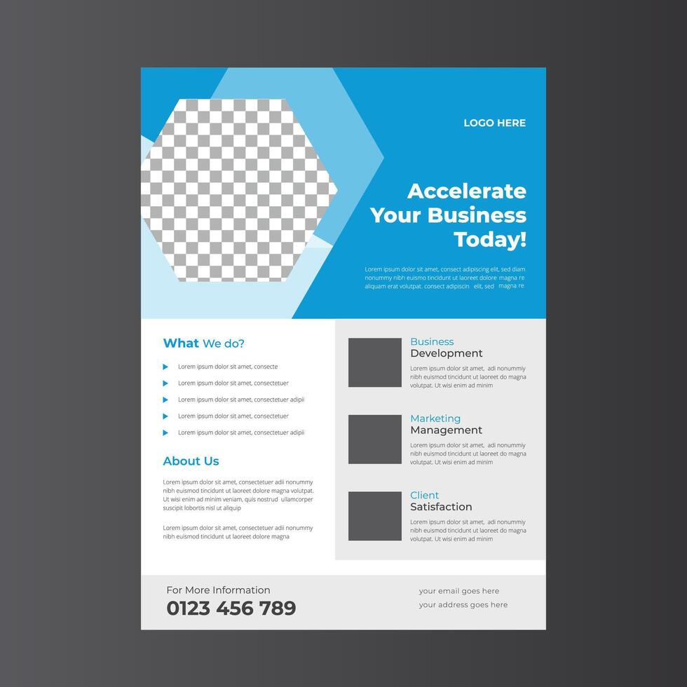 Business growth flyer with innovative graphics and result-driven visuals. vector