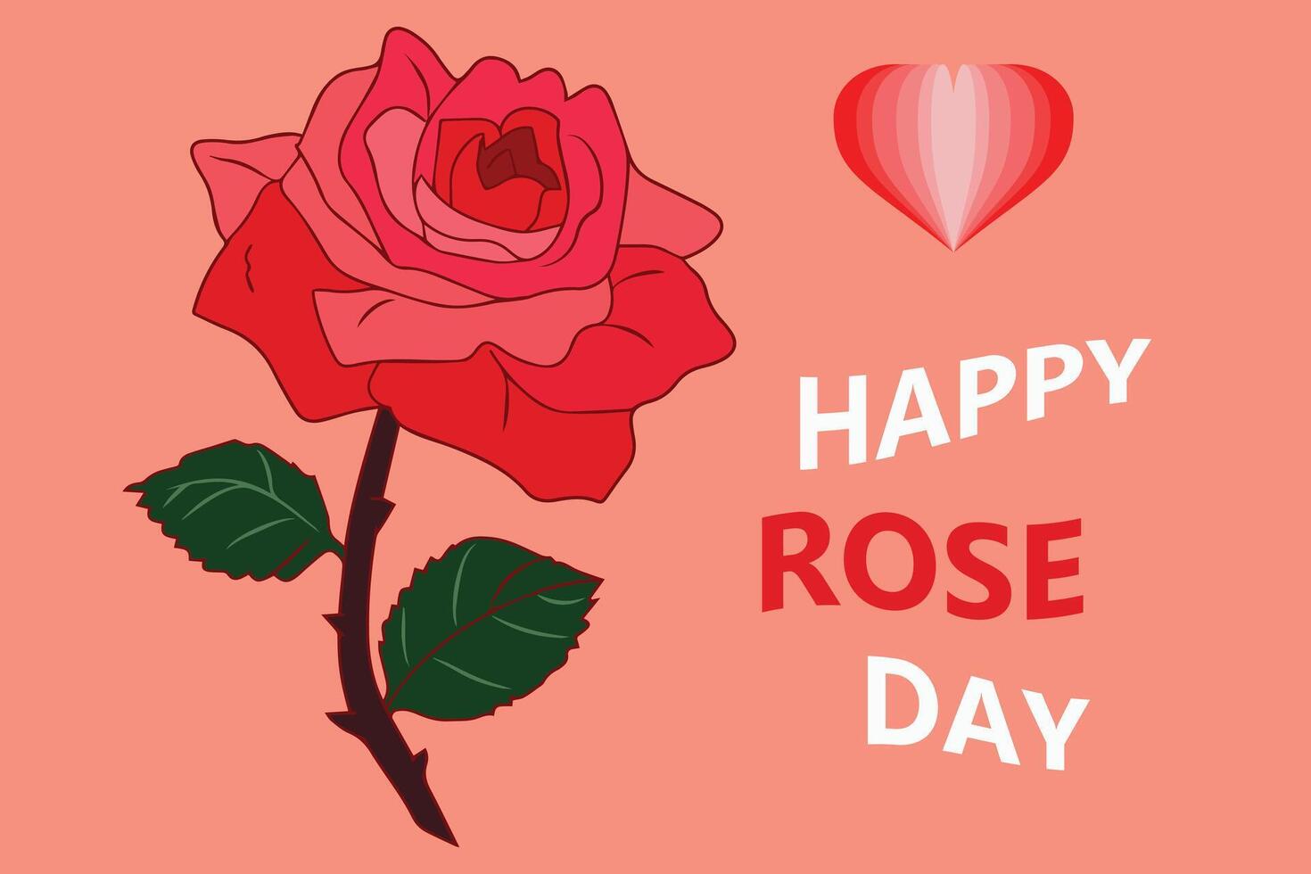 Red roses and hearts composition on pink background. Heart symbol. Romantic background. Valentine's Day, Rose day, 7th February. vector