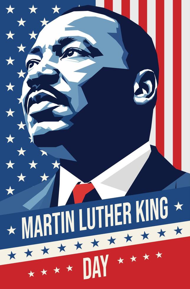 MLK or Martin Luther King day illustration in flat design vector
