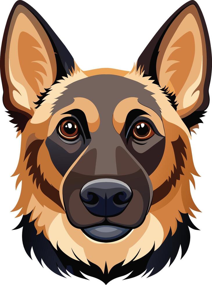 German Shepherd Dog Face Captivating Canine Art for Print and Web vector