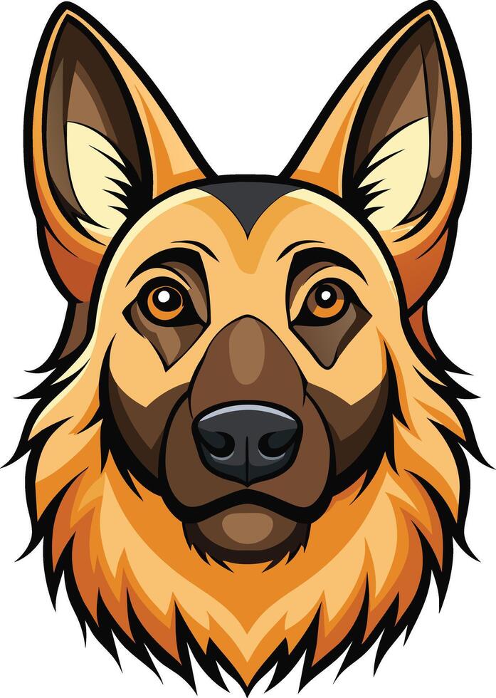 German Shepherd Art Stunning Dog Face Design for Animal Enthusiasts Illustration Graphic vector