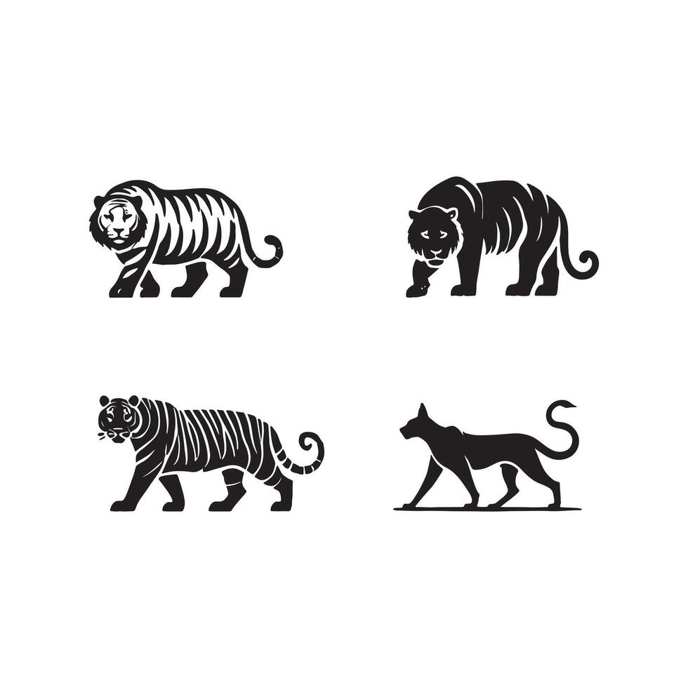 A tiger set icon design vector
