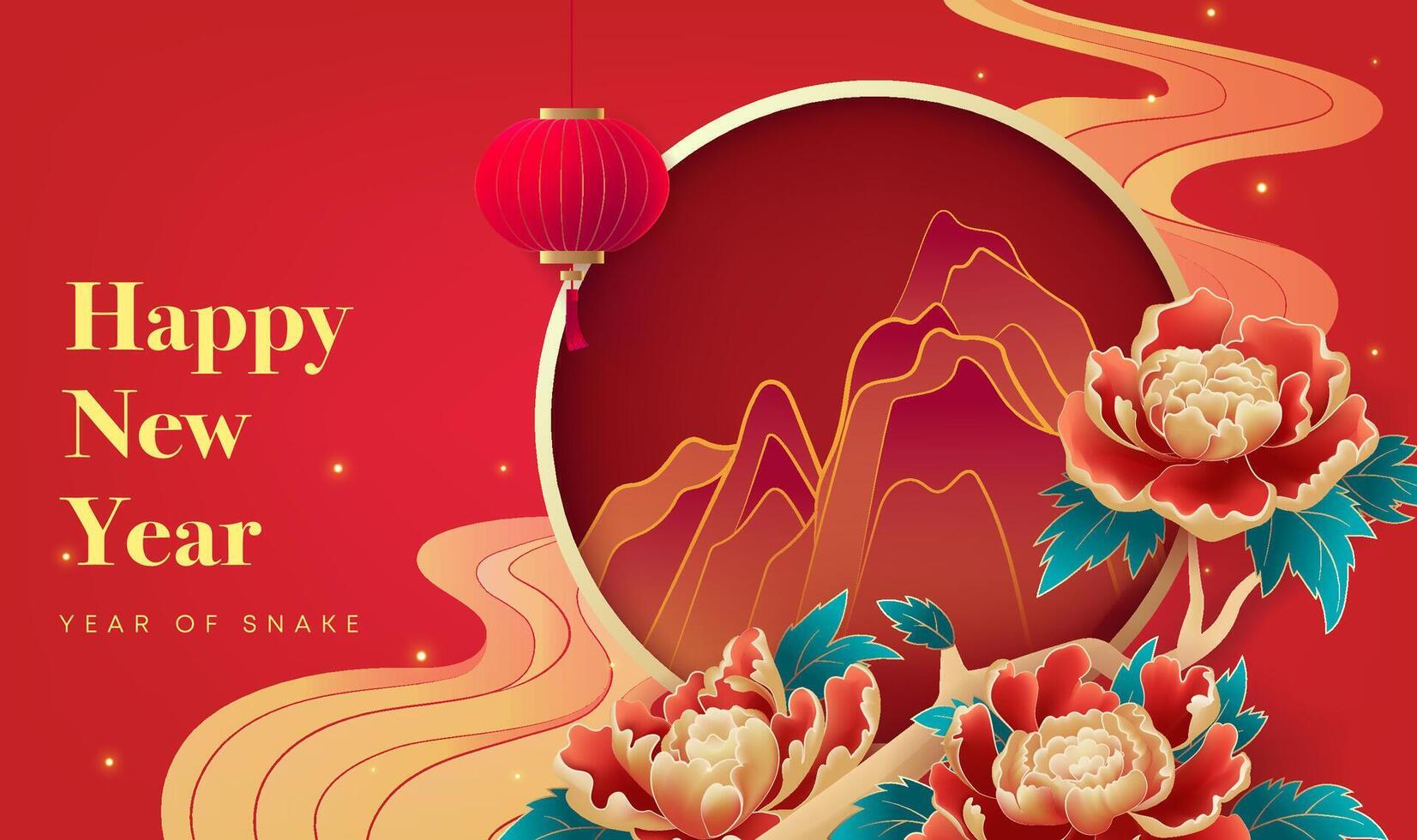 Spring Festival background design Peony moire to celebrate the Lunar New Year vector