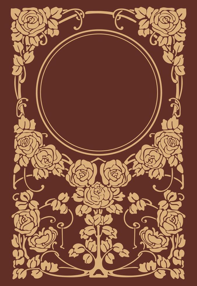 vintage style rose flowers frame background vector