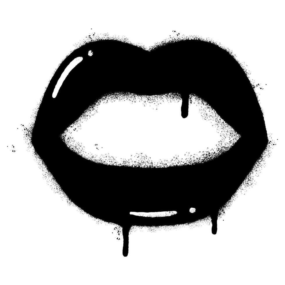 Spray Painted Graffiti screaming mouth icon isolated on white background. vector
