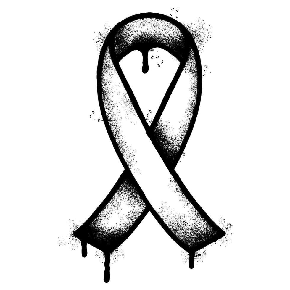 Spray Painted Graffiti Awareness ribbon icon isolated on white background. vector