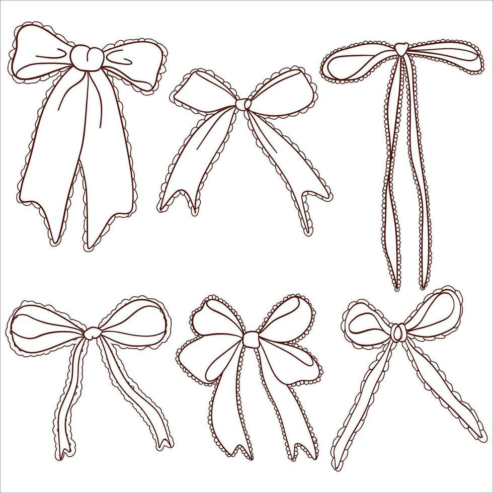 Elegant Bow Design Coloring Page vector