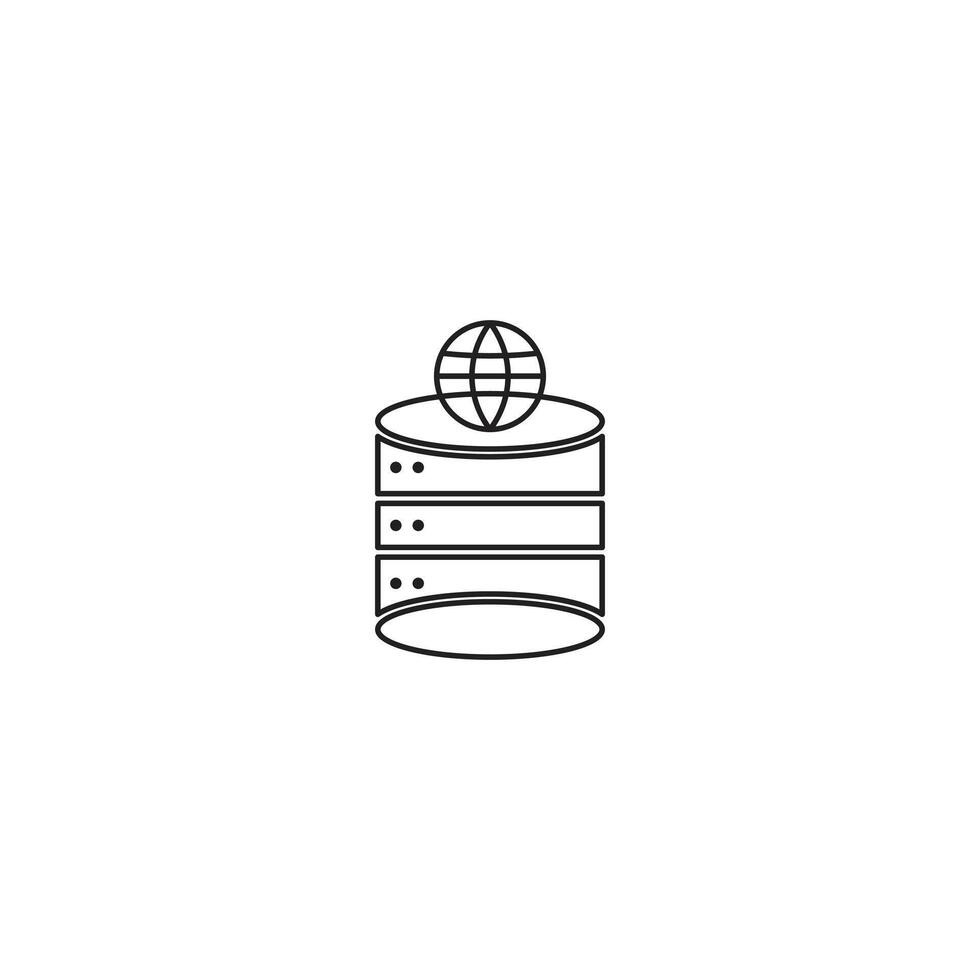 Data storage icon in flat style, Secure data with long shadow on transparent background vector