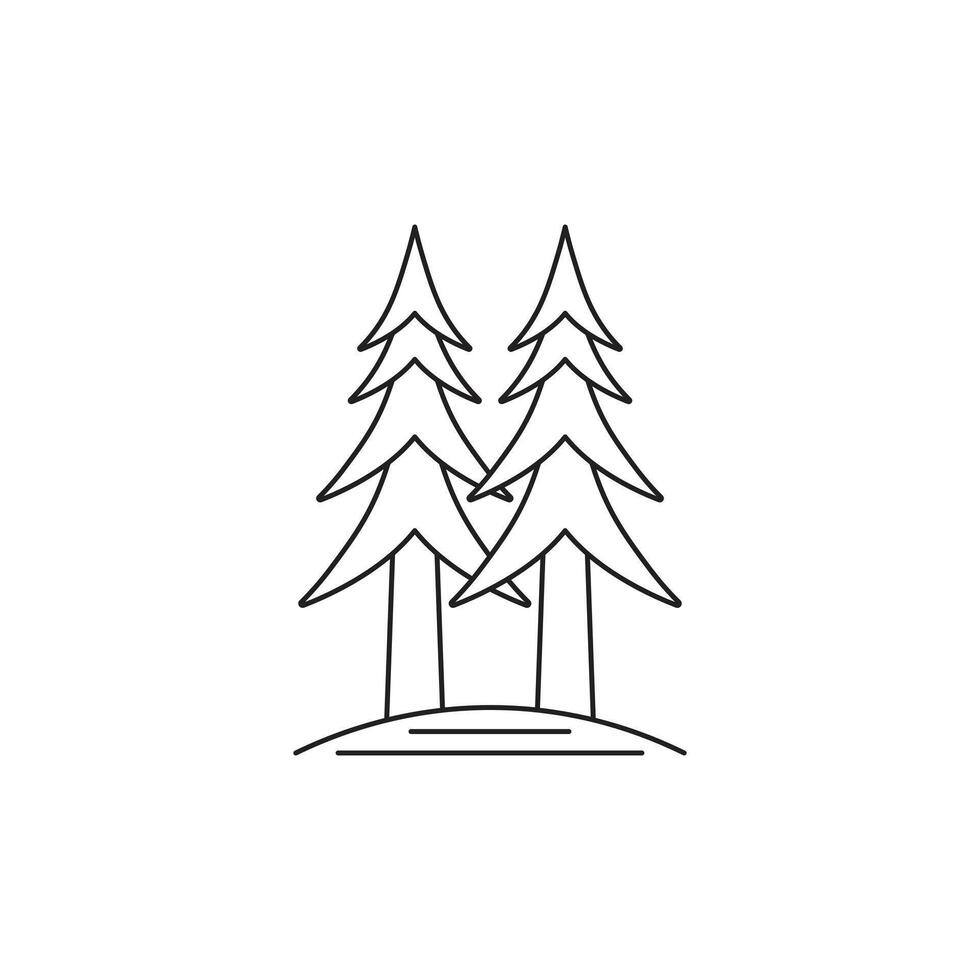 Conifer icon or two tree illustration on white background vector
