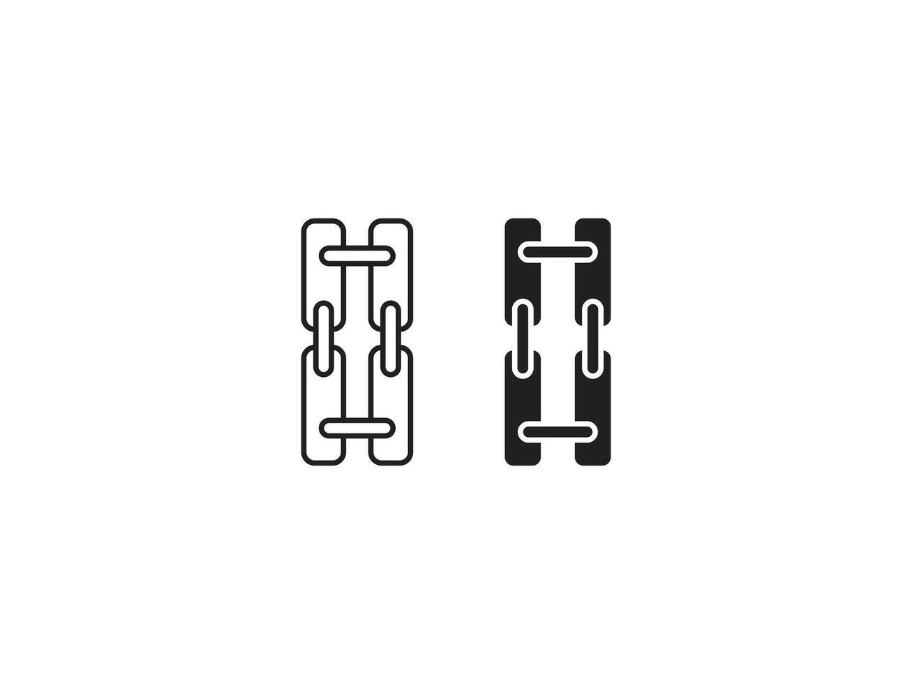Sling here icon black and white, chain icon symbol illustration on white background vector