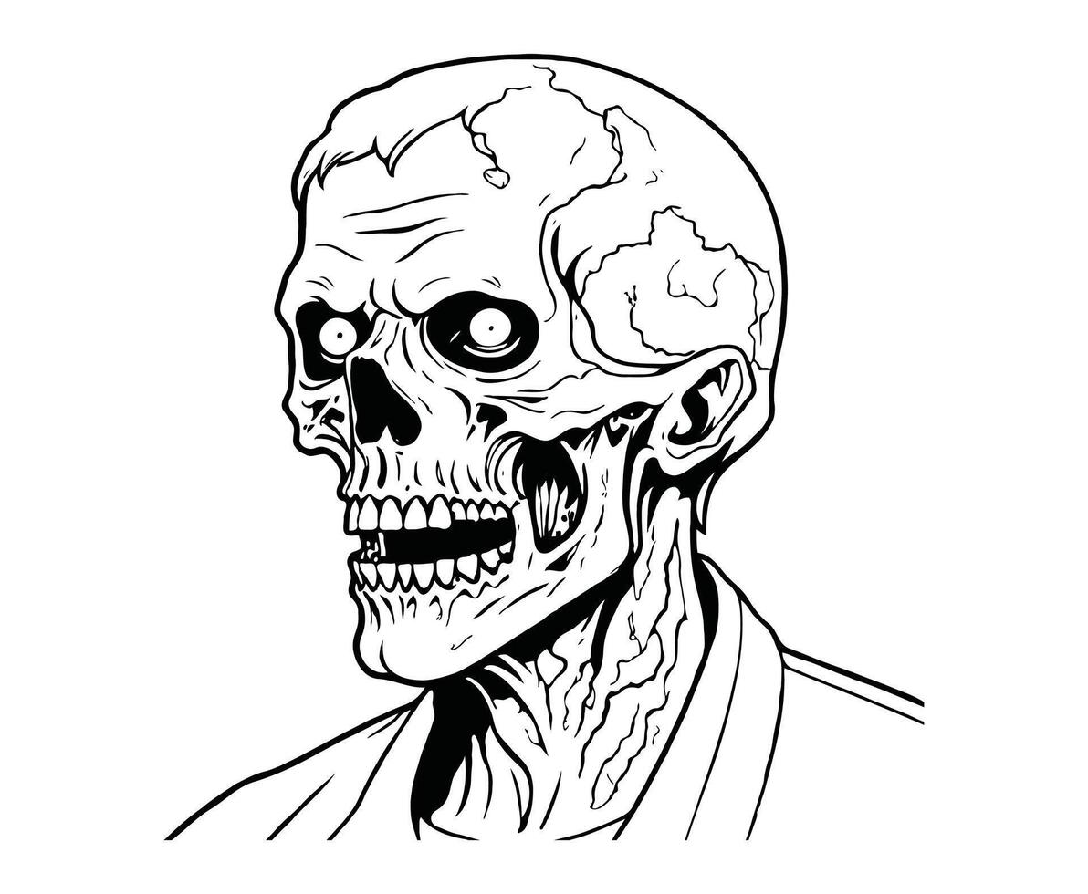 zombie coloring page easy vector