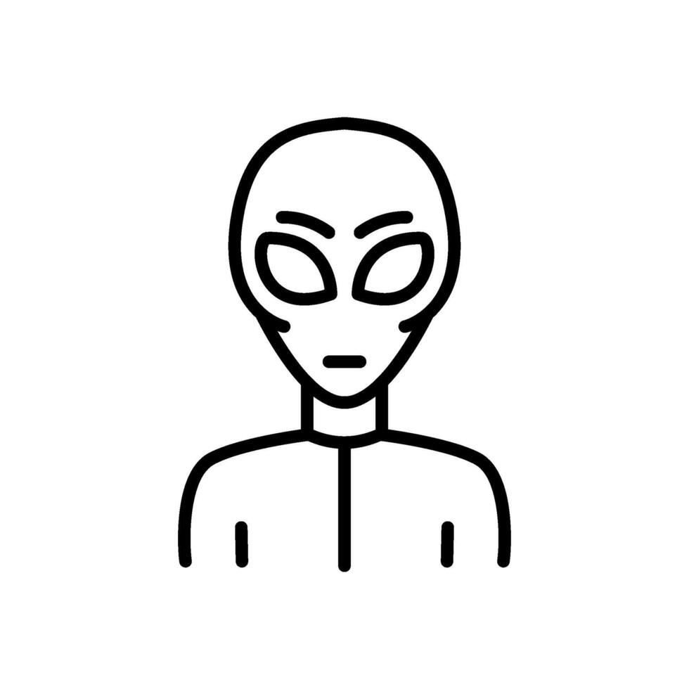 alien in suit icon, line style icon vector