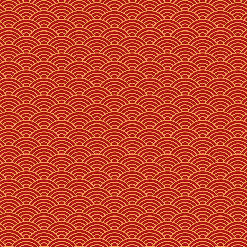 Chinese seamless pattern in red and gold. vector