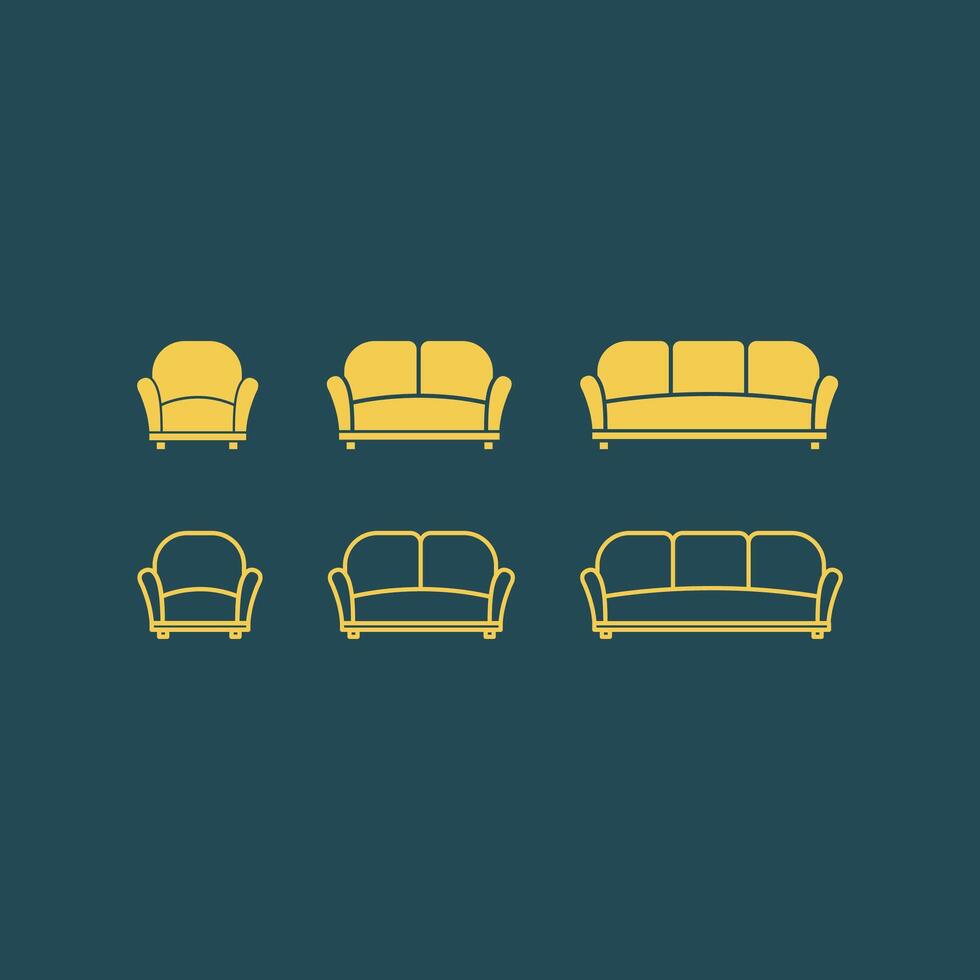 Sofa trendy artwork practical abstract illustration colorful valuable design vector