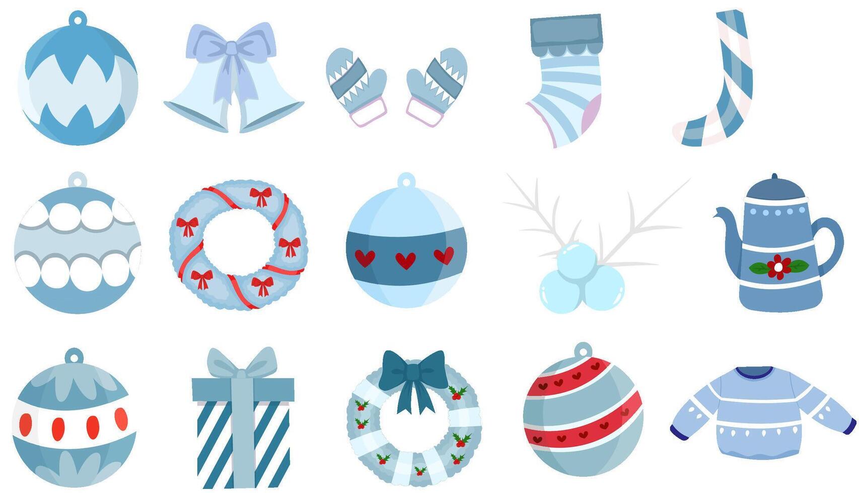 Hand drawn illustrations Christmas element collection vector