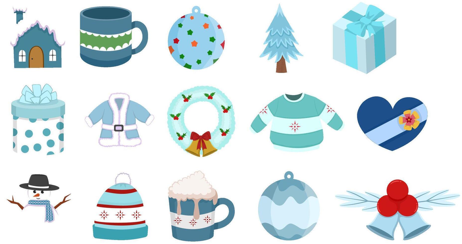 Set of christmas icon vector