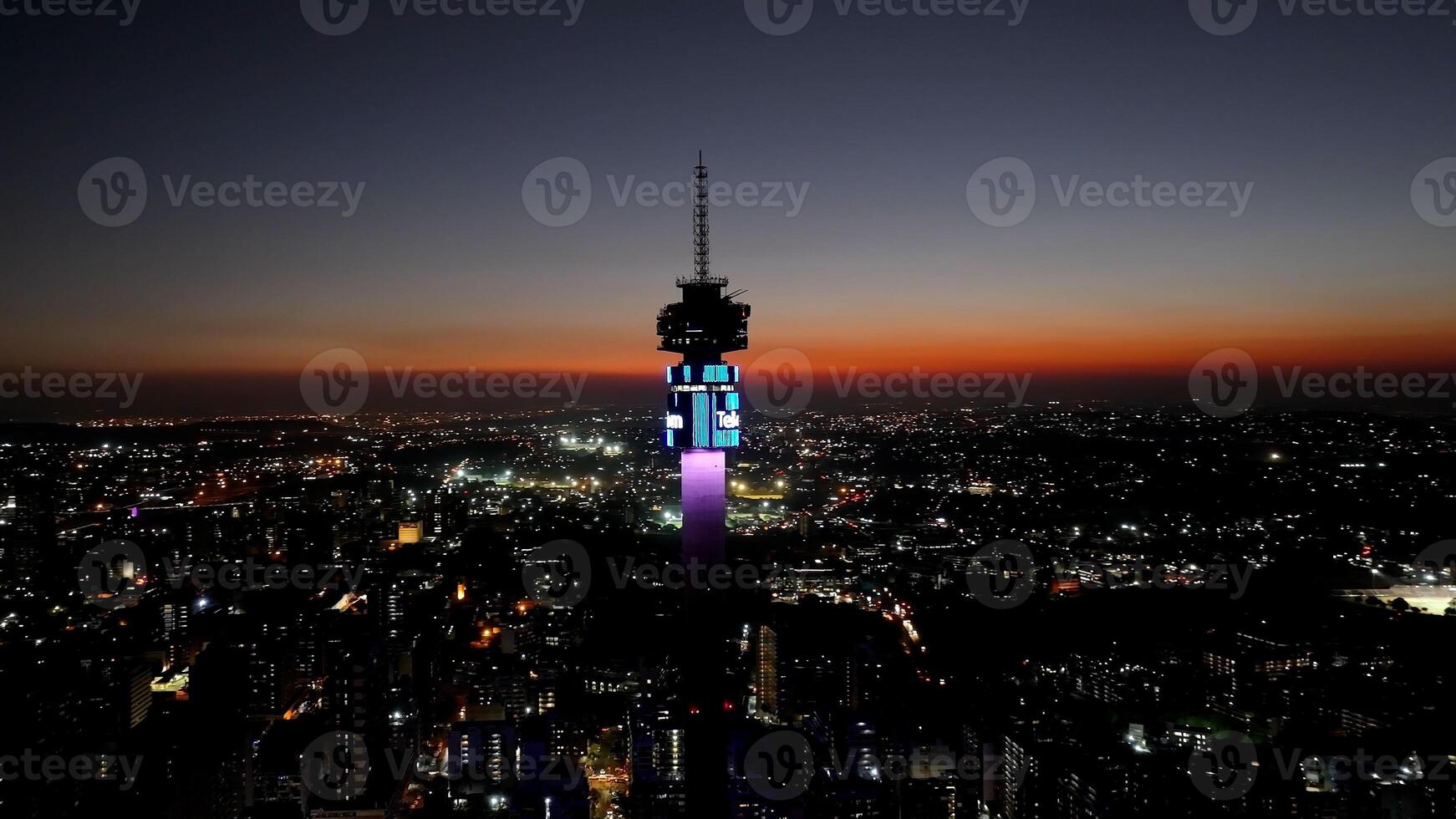 High Angle of Telkom Tower in Johannesburg Gauteng South Africa. photo
