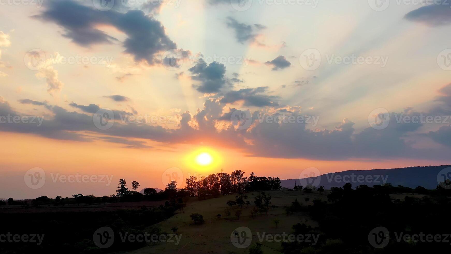 Beautiful Countryside Landscape in Congonhas Minas Gerais in Brazil. Clouds Sky. photo
