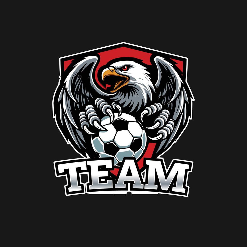 eagle soccer football logo with shield. modern soccer or football logo design for your team or club vector