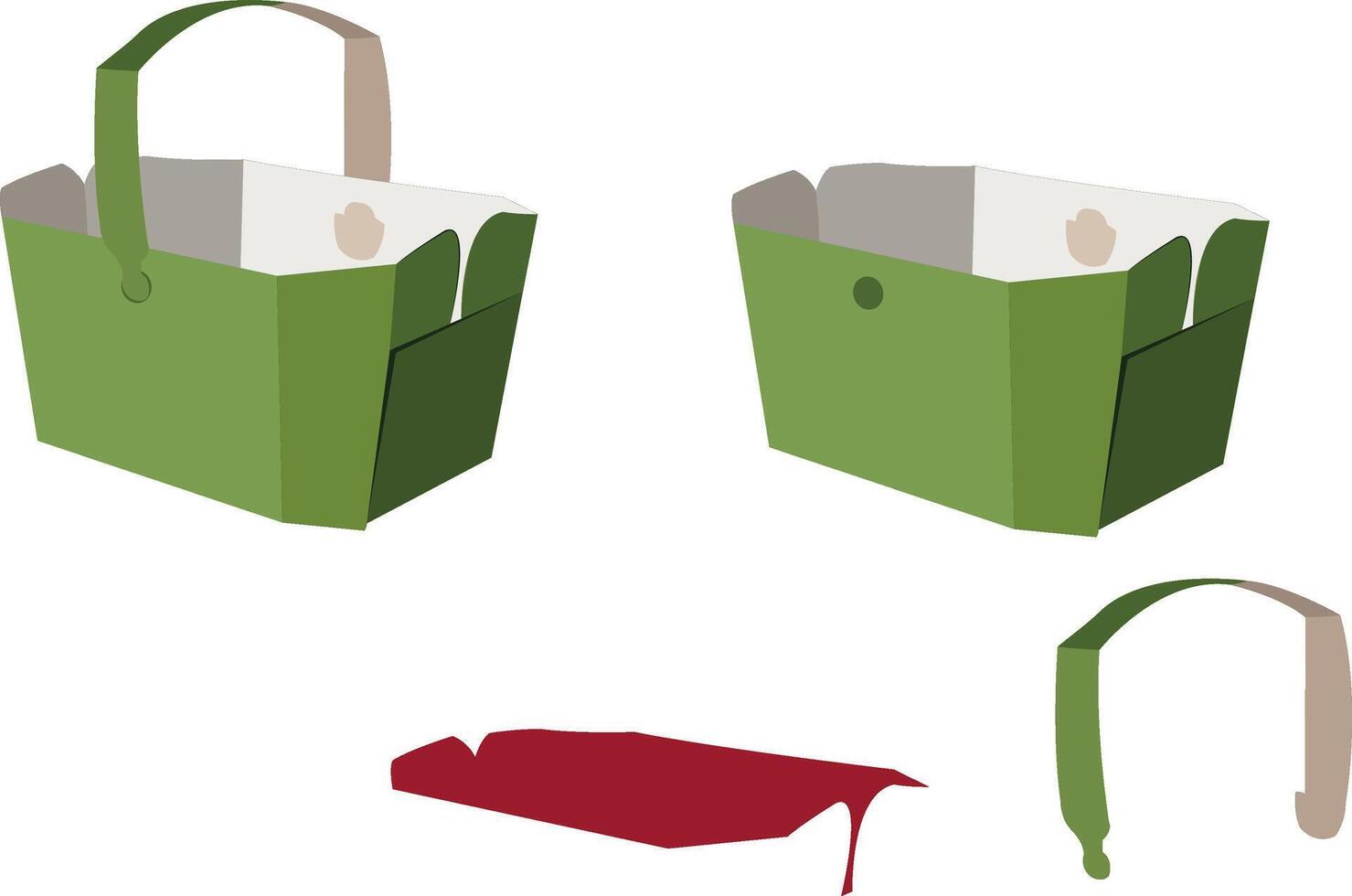 cardboard basket for transporting fruit vector