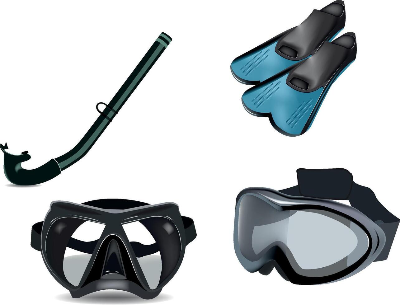 diving spearfishing accessories- vector