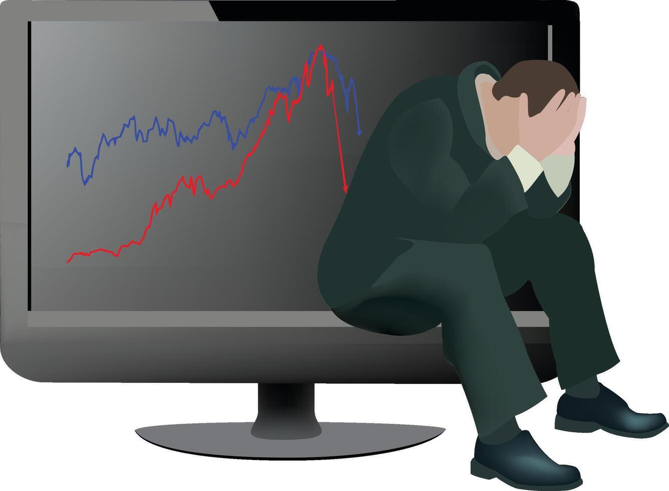 Desperate failed player purse broker in free fall vector