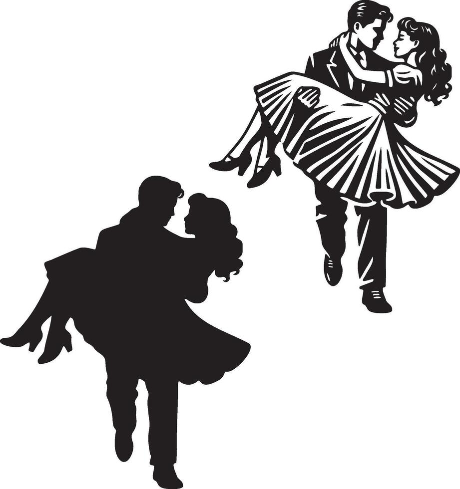 A Couple Lover with Vintage Clothes. vector