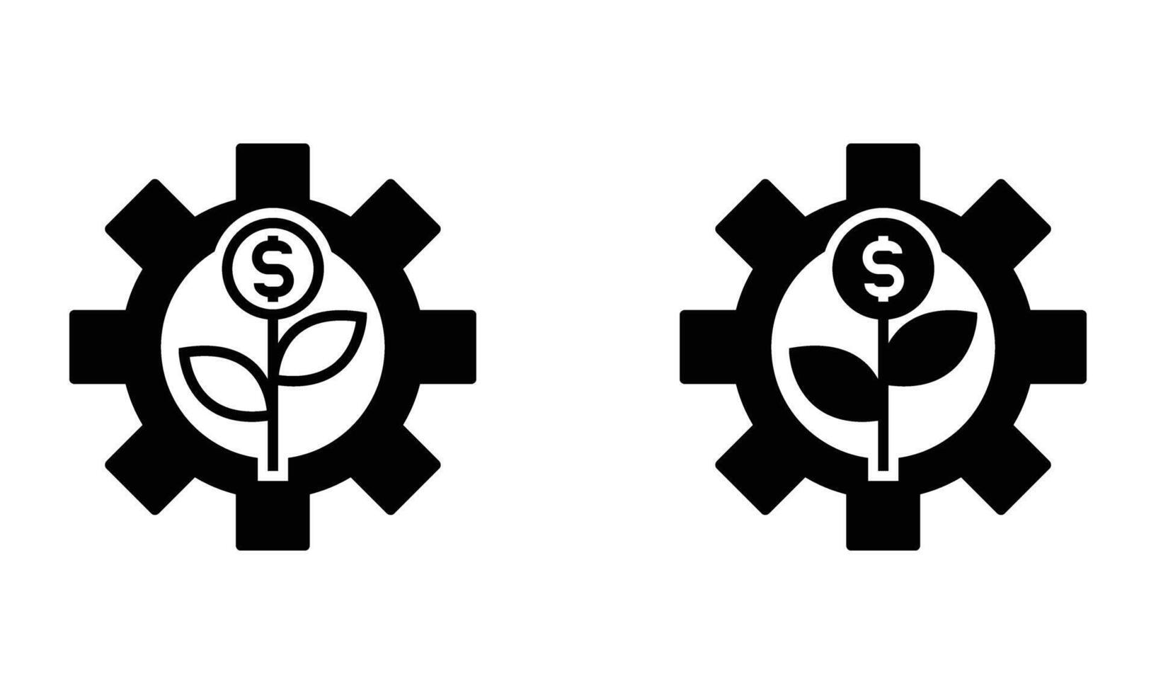 cogwheel with money plant vector