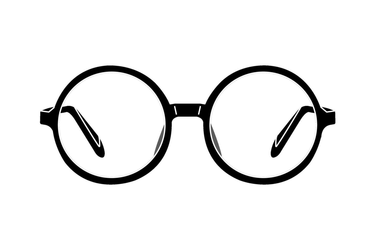 Round Glasses Unisex Outline icon isolated on transparent background vector