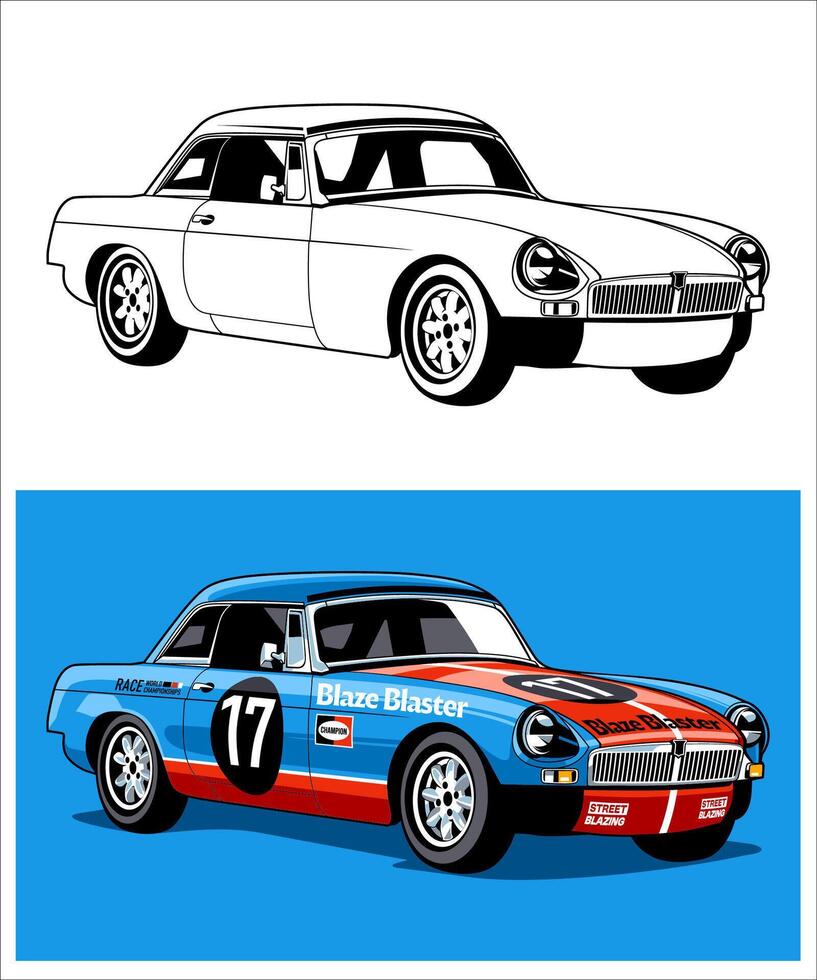 Blaze Blaster Racing Car Illustration vector