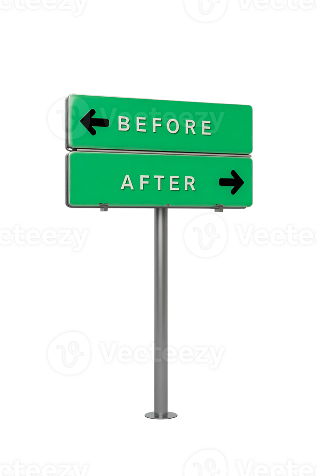 Before and after directions. Opposite traffic sign, isolated on Transparent background png