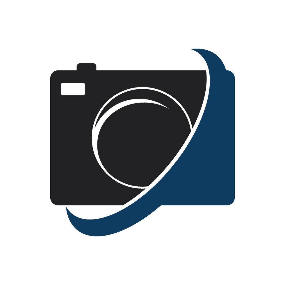 Camera logo icon template flat design illustration vector