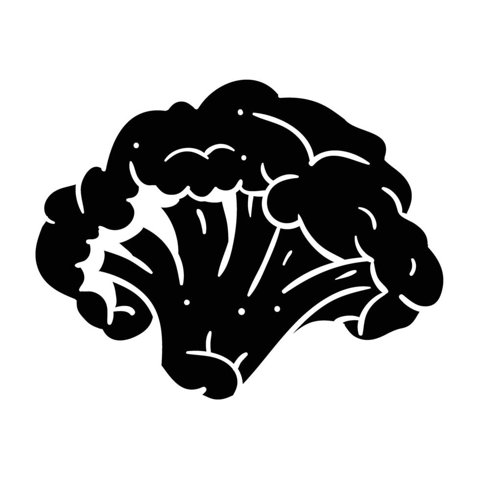 a black and white broccoli vector