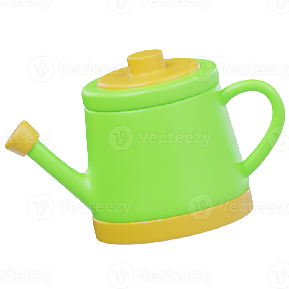 3d spring watering can icon rendering illustration png