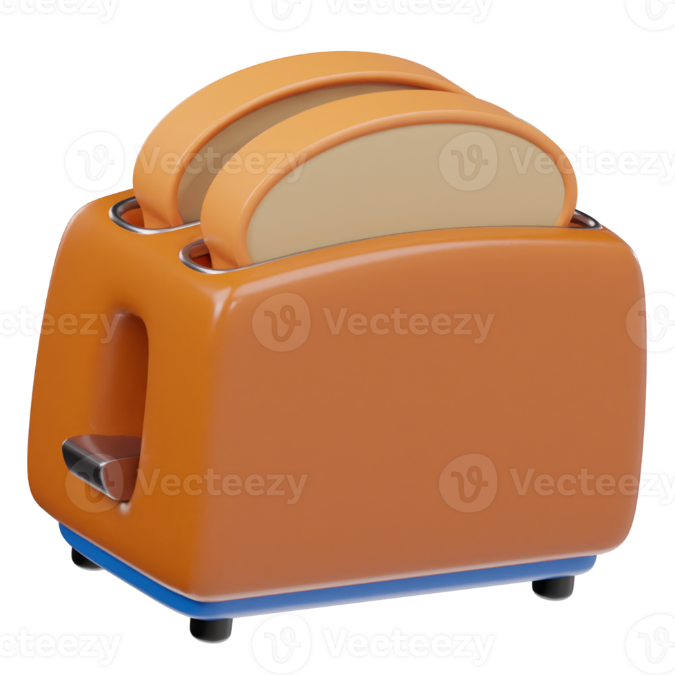 3d toaster icon rendering illustration png