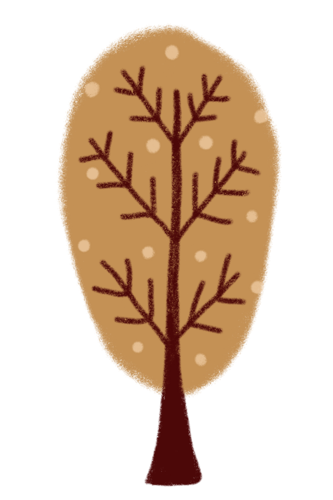 A cute hand drawn tree transparent png