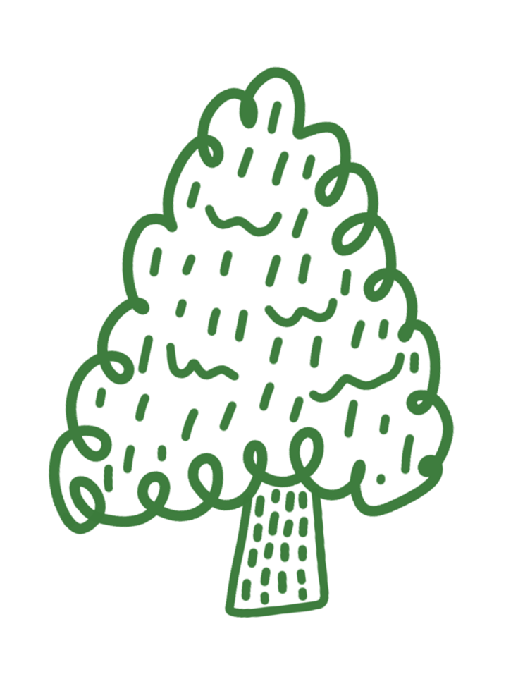 A green tree with rain drops on it png