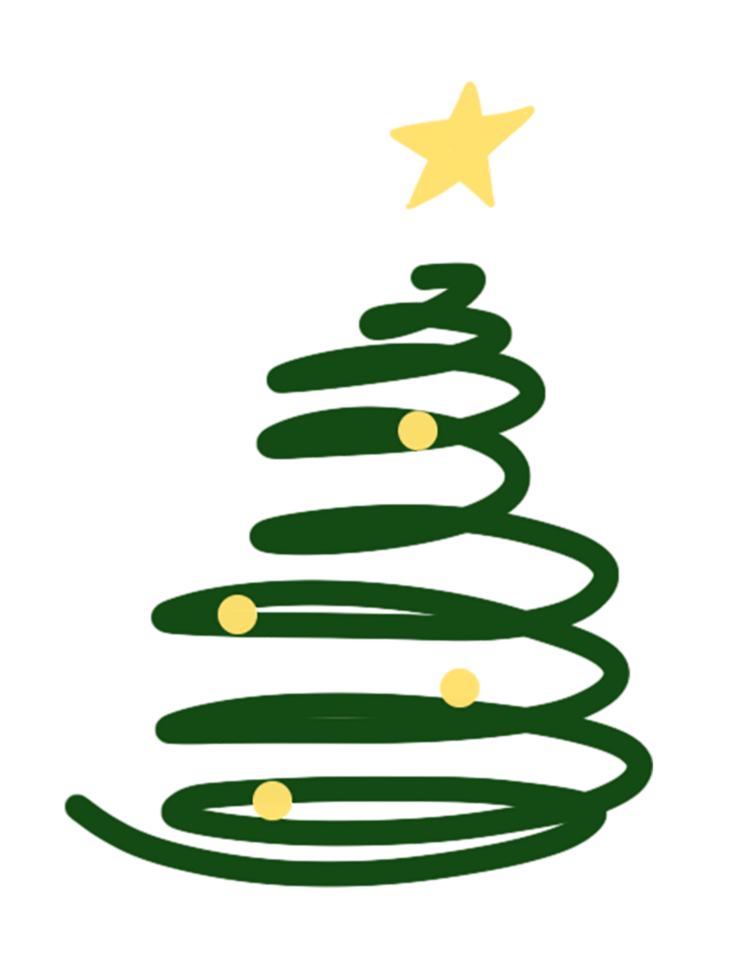 A christmas tree with a star on it png
