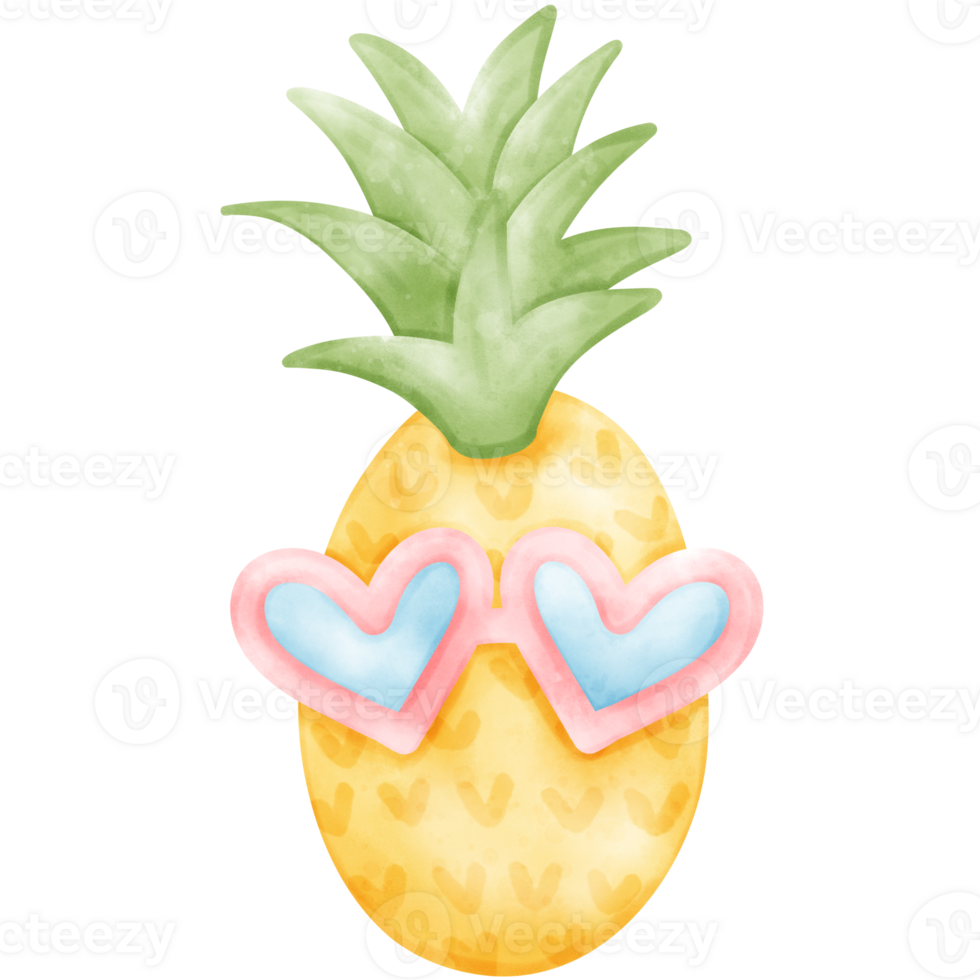 Pineapple summer fruit watercolor png