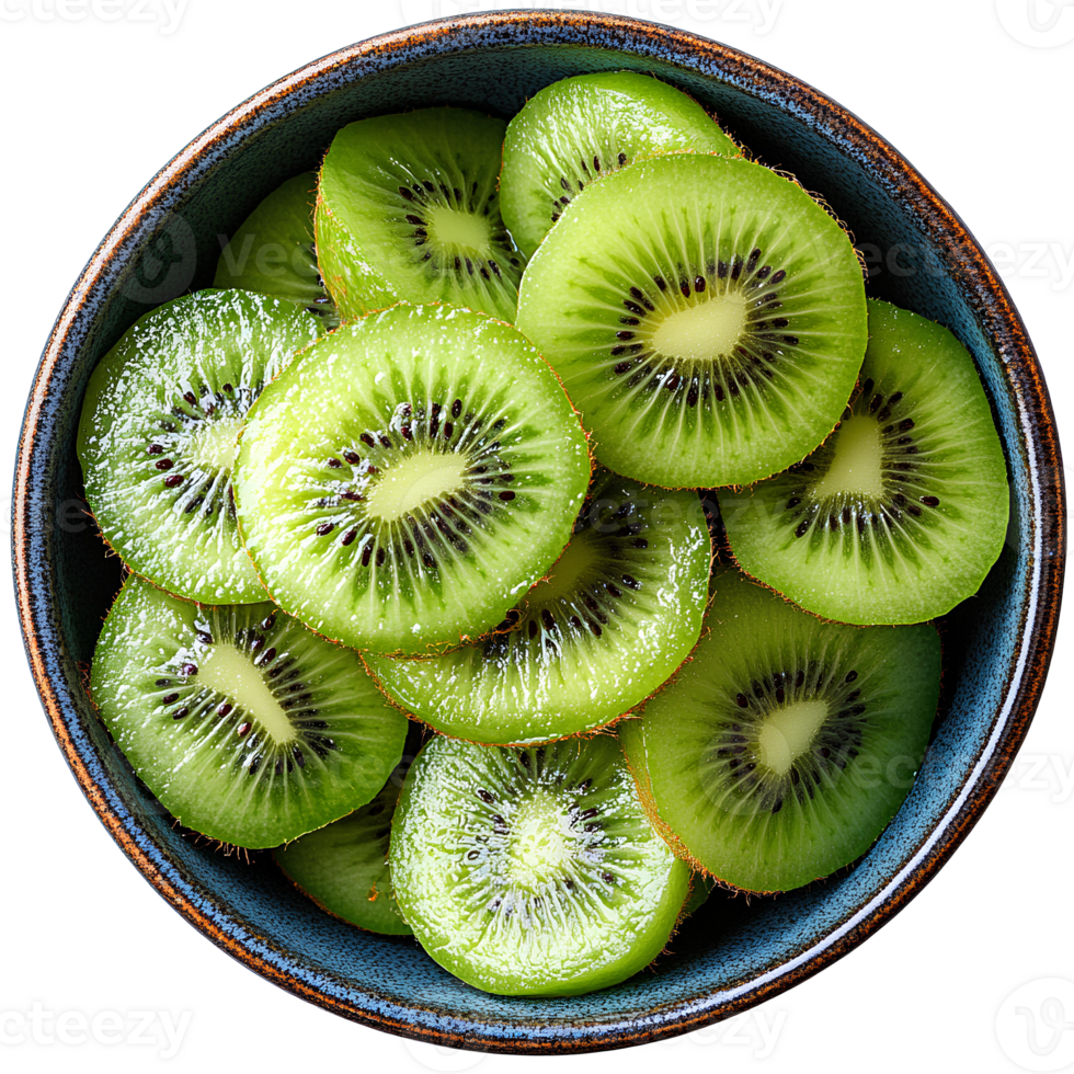 kiwi fruit bowl . kiwi fruit top view isolated. bowl full of kiwi fruit flat lay . organic and healthy kiwi fruit . vegan vegetarian food kiwi png