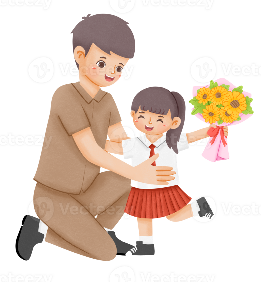 Father and daughter clipart png