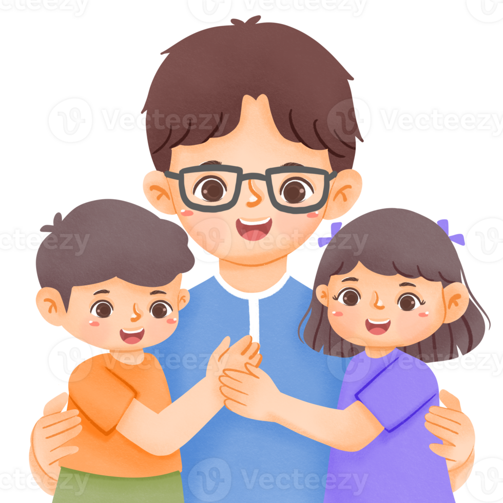 Father and children png