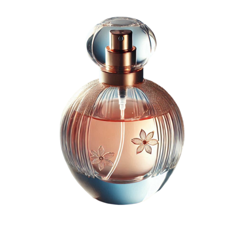 Elegant Glass Bottle of Perfume with Fragrance Essence Captured on a Soft Background png